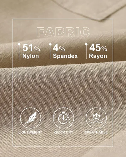 Vista 4 de MoFiz Pantalones cargo para mujer, ligeros, con cintura elástica, pantalones deportivos de senderismo, pantalones casuales de viaje con bolsillo