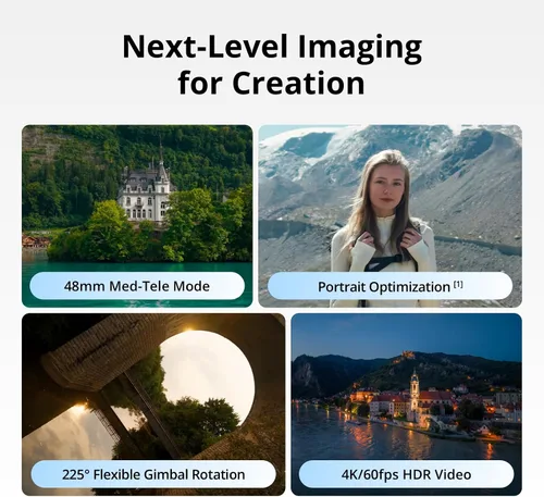Vista 3 de DJI Mini 5 Pro, dron ultraligero y plegable con cámara, CMOS de 1 pulgada, detección omnidireccional de obstáculos, ActiveTrack 360°, rotación