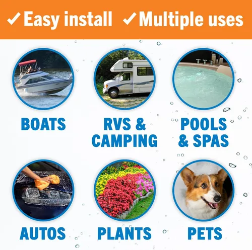 Vista 5 de Better Boat Filtro de agua en línea para caravana, certificado NSF, grado marino, para manguera, campistas y jardín, incluye protector flexible