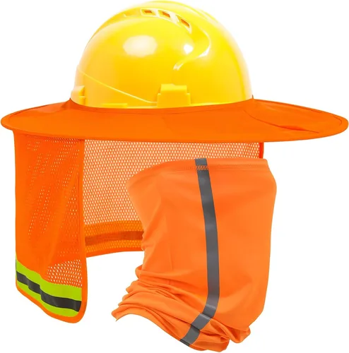 Vista 8 de TCCFCCT Protector Solar de Ala Completa con Malla para el Cuello, Visera Solar de Alta Visibilidad con Protección para el Cuello y Bandana Diadema