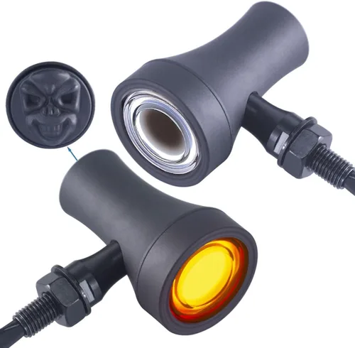 Vista 11 de FATECIM 2 luces traseras LED para motocicleta, intermitentes, luces de freno con visera, luces traseras de motocicleta, intermitentes traseros