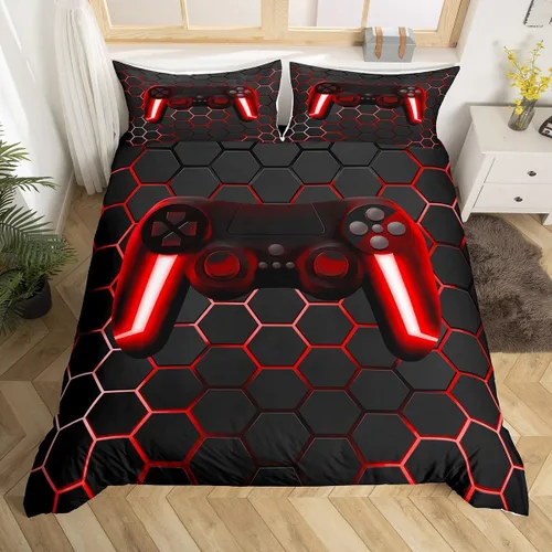 Vista 17 de Erosebridal Juego de ropa de cama para niños de construcción tamaño individual para niños, cubierta de edredón para camiones excavadoras, juego