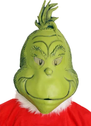 Vista 7 de Dr. Seuss The Grinch - Disfraz de Santa con máscara completa para adultos (hombre adulto SM 36-40)