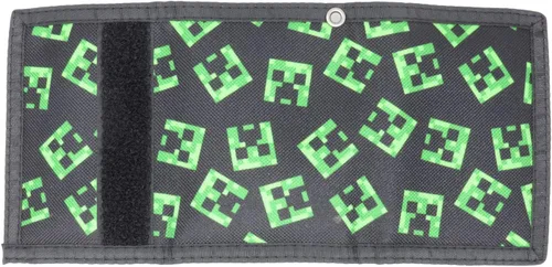 Vista 3 de Minecraft Creeper - Cartera de nailon de tres pliegues con licencia multicolor