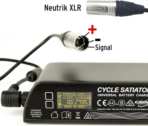 Vista 2 de Grin Technologies Cycle Satiator - Cargador de batería programable (24V, 36V, 48V, 52V, 72V) - Carga personalizada para químicos y voltajes (48V)