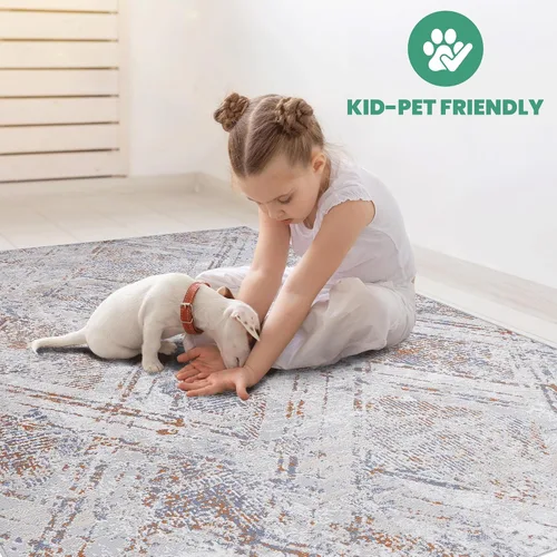 Vista 6 de NAAR PAYAS - Alfombra de área de 2 x 3 pies, diseño geométrico beige para sala de estar, dormitorio y comedor