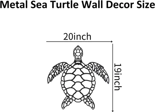 Vista 3 de Decoración de pared de tortuga marina de metal, arte de pared de tortuga marina, decoración de pared de tortuga, vida marina de metal, decoración