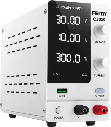 Vista 8 de FEITA Fuente de alimentación de CC variable, 30 V 5 A, fuentes de alimentación de laboratorio de banco de alta precisión ajustable con pantalla LED