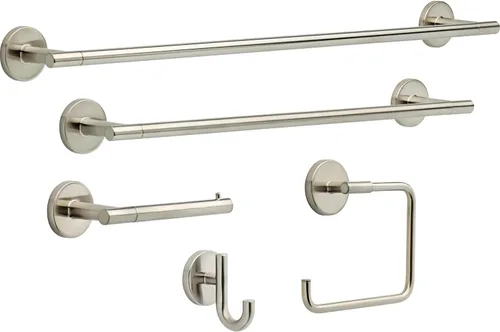 Vista 2 de Delta Trinsic Portarrollos de papel higiénico de acero inoxidable brillante para organización y almacenamiento de baño, soporte de papel higiénico
