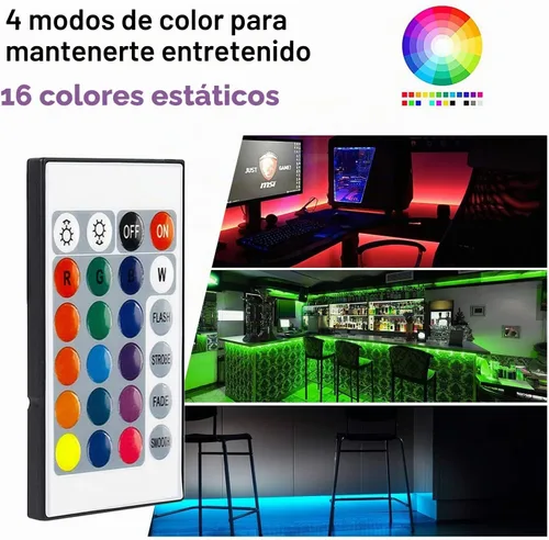 Vista 6 de Ruirui DC5V 24 Key IR Control remoto con 3.3 ft USB controlador IR en línea para 5050 2835 RGB LED tira de luz