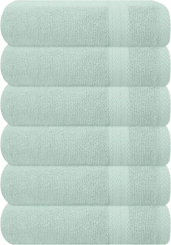 Vista 35 de GLAMBURG Juego de 2 Sábanas de Baño Extra Grandes de Algodón Premium de 700 GSM - 100% Algodón Peinado - 2 Sábanas de Baño 35x70 pulgadas - Calidad