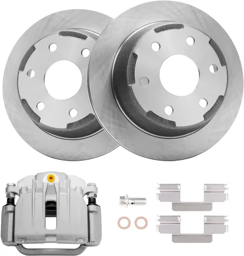 Vista 14 de Detroit Axle - Kit de freno delantero para Toyota RAV4 Prius V Lexus HS250h Scion xB Rotores de freno de disco de 10.83 pulgadas Pinza de freno