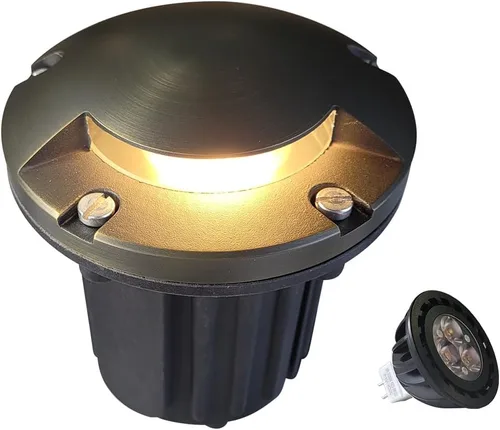 Vista 31 de MALORY Luces de Paisaje de Bajo Voltaje, (4.6''A) Cubierta Superior de Latón 12V Luces Empotradas en el Suelo para Exteriores, Iluminación LED