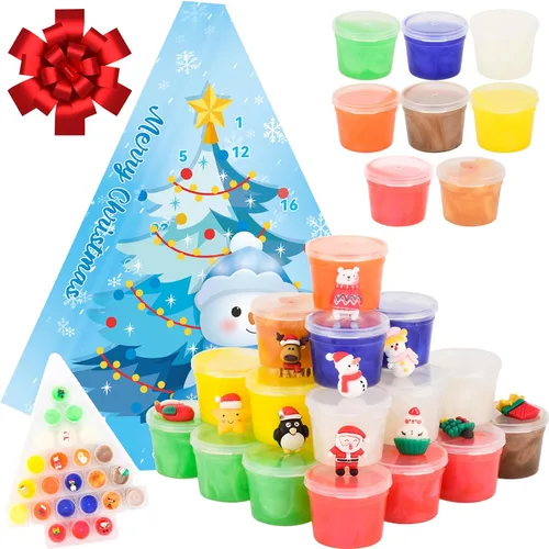 Vista 14 de Slime de Cristal de Navidad Rosa y Verde de 2 Paquetes para Niños, Slime para Medias de Navidad para Niños - Kit de Juguetes de Slime, Regalos