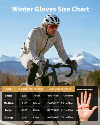 Vista 7 de RIGWARL Guantes de ciclismo de invierno para hombres y mujeres, guantes de ciclismo con pantalla táctil para hombres y mujeres, guantes de ciclismo