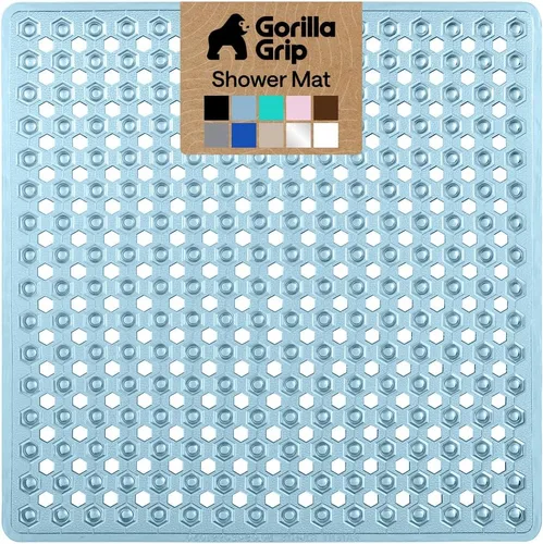 Vista 53 de GORILLA GRIP - Alfombrilla patentada cuadrada para cabina de ducha, alfombrillas pequeñas para el piso de la bañera para duchas de pie, ventosas