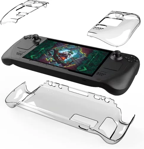 Vista 3 de Funda protectora de Steam Deck funda rígida transparente para vapor funda protectora con diseño dividido compatible con la plataforma de vapor