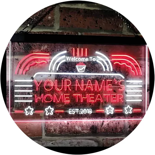 Vista 28 de ADVPRO Letrero de neón LED de un solo color personalizado para cine en casa, decoración de año establecido, 12 x 8.5 pulgadas, st4s32-ph1-tm-b Azul