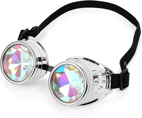 Vista 3 de OhMill Steampunk Goggles Vintage Retro Gothic Cosplay Goggles for Halloween Silvery