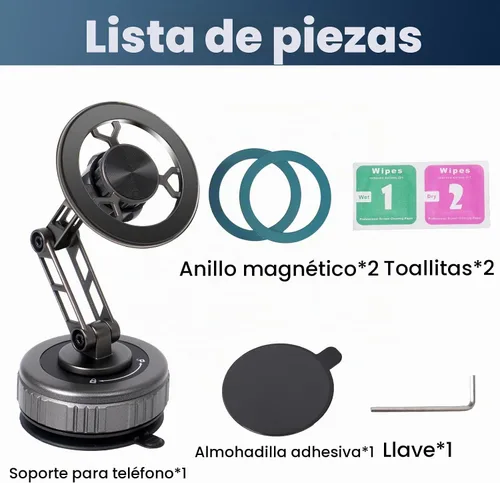 Vista 7 de Soporte magnético de teléfono para automóvil 360 con succión de vacío ajustable para iPhone 17 Pro Max 16 15 14 13 12 Air Plus