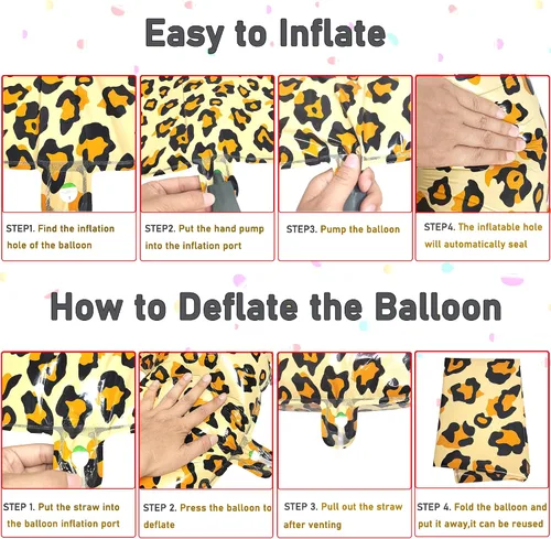 Vista 5 de Globos Numéricos para Decoraciones de Fiesta de Cumpleaños de 32 Pulgadas Dorado Leopardo Guepardo Gran Helio Hoja de Aluminio Mylar Globo Tema