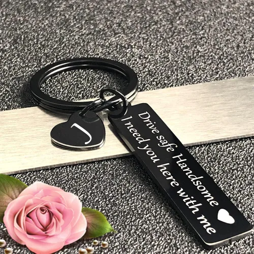 Vista 2 de SSLBeryl Llavero seguro para conducir, regalo para el día de San Valentín, aniversario, cumpleaños, llavero, regalo para él, marido, papá, novio