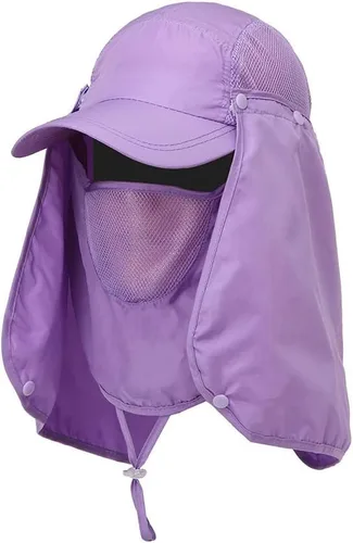 Vista 7 de Sombrero para el sol al aire libre, gorra de protección solar unisex con solapa extraíble para el cuello, sombrero de pesca de secado rápido