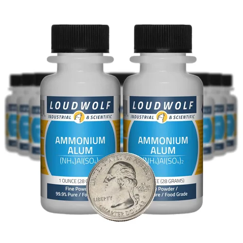 Vista 6 de Alum de amonio / botella de 1 onza / 99.9% puro grado alimenticio/polvo fino