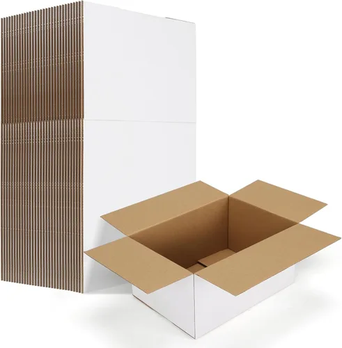 Vista 41 de HORLIMER Paquete de 40 cajas de envío de 5 x 5 x 5, caja de cartón corrugado blanco para correo, embalaje, pequeñas empresas
