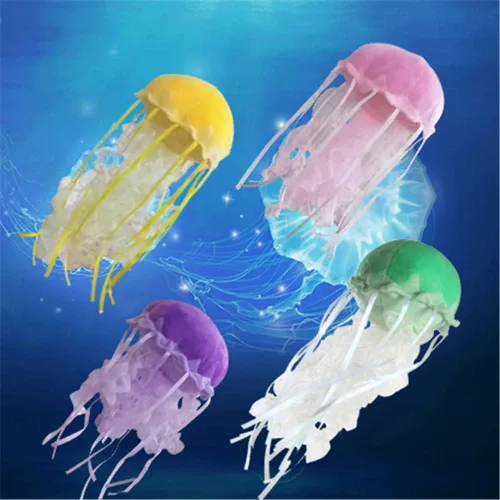 Vista 4 de JIANEEXSQ Juguete de peluche creativo de medusas coloridas de simulación animal marino jalea pescado juguete de peluche para decoración