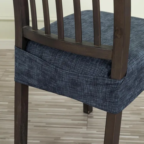 Vista 8 de NILUOH Juego de 2 fundas de asiento impermeables para sillas de comedor, de piel sintética, fundas de asiento para sillas de comedor, extraíbles