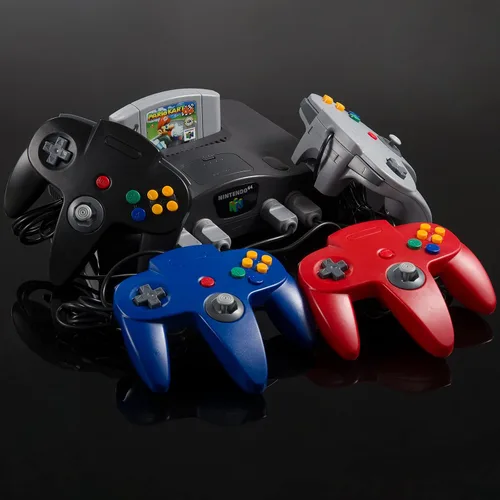 Vista 3 de 4 Pack 64 Controller, Wired Gamepad Joystick 3D Analog Stick for 64 - Plug & Play (Non PC USB Version) (GreyRedBlueBlack)