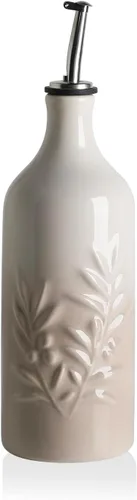 Vista 34 de Sweejar Botella dispensadora de aceite de oliva de cerámica de 20 onzas de alivio opaco que protege para reducir la oxidación, adecuada para Beige