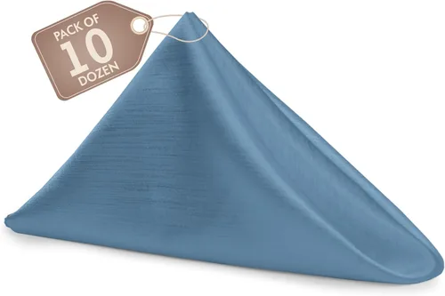 Vista 53 de Ultimate Textile -1 docena - Reversible Shantung Satin - Majestic - Servilletas de tela Majestic de 17 x 17 pulgadas color azul pizarra