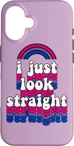 Vista 32 de I Just Look Straight Bisexual Rainbow Bisexual Pride Flag Case for iPhone 17