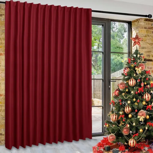 Vista 80 de DWCN Cortina opaca divisora de privacidad para puerta corrediza de patio, cortinas térmicas extra anchas con pestaña trasera y bolsillo para barra
