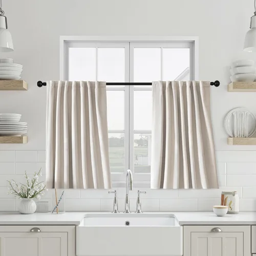Vista 62 de UHITECH Short Blackout Curtains for Bedroom 24 Inch Long 2 Panels, Beige