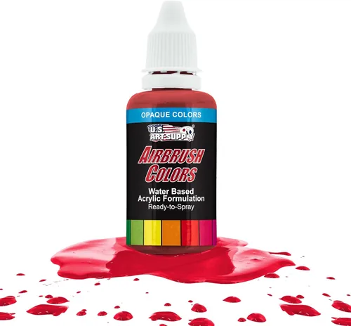 Vista 7 de U.S. Art Supply Pintura acrílica opaca para aerógrafo color azul aguamarina, botella de 1 onza, colores a base de agua no tóxicos de grado