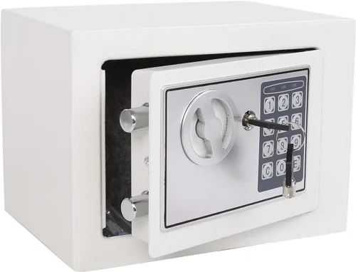 Vista 8 de Yuanshikj Caja de seguridad digital electrónica de lujo, llave y cerradura con teclado, hogar, oficina, hotel, negocios, joyería, pistola, efectivo