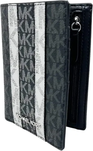Vista 2 de Michael Kors Jet Set - Funda para pasaporte de viaje, multicolor, Negro-Plata, Cartera
