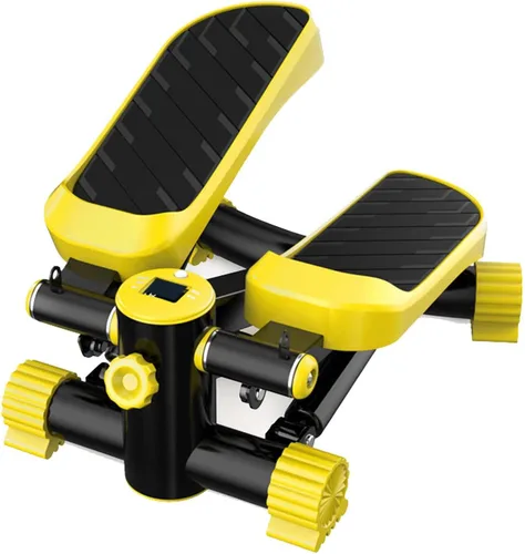 Vista 8 de YSUEFIJO Mini escalera portátil, equipo de fitness antideslizante, máquina de ejercicios aeróbicos para fitness, pantalla fácil de leer, bandas