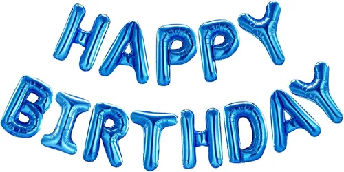 Vista 34 de CANREVEL Cartel de feliz cumpleaños, 13 letras de papel de aluminio de Mylar de 16 pulgadas, decoraciones de fiesta de cumpleaños para niños