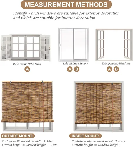 Vista 6 de HIAPES Persianas de bambú para patio al aire libre, transpirables, adecuadas para terrazas, porches, balcones y patios traseros