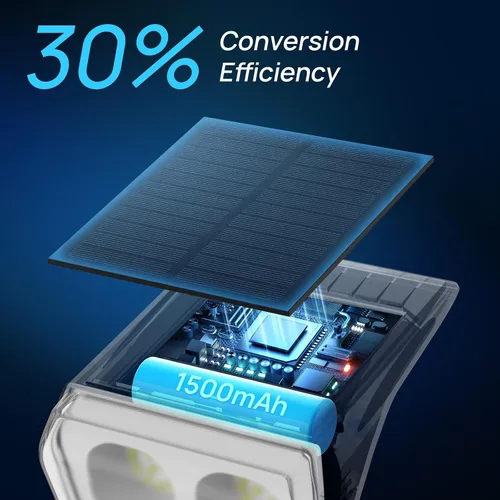 Vista 2 de Consciot Focos solares impermeables para exteriores, 24 LED del anochecer al amanecer, luces de pared ajustables 2 en 1, focos solares de paisaje