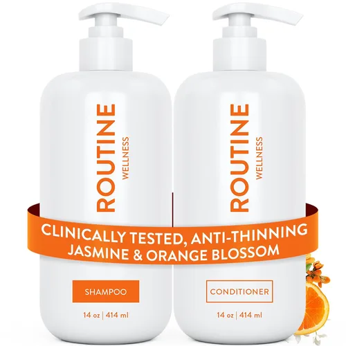 Vista 30 de Routine Wellness Set de champú y acondicionador antiadelgazamiento para el cabello adelgazante, bloqueador de biotina DHT para mujeres y hombres