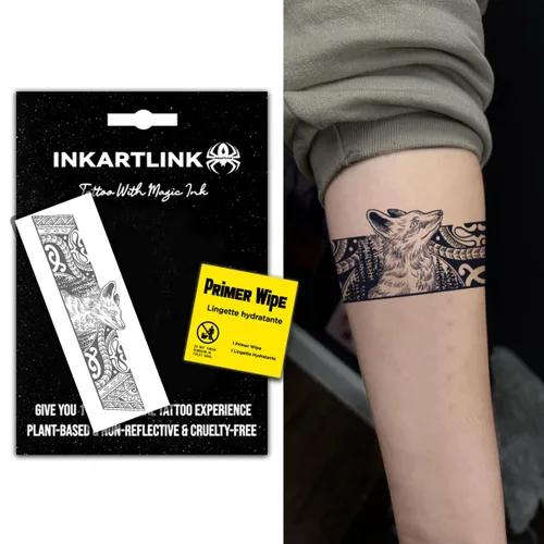 Vista 16 de INKARTLINK Tatuajes temporales semipermanentes, tatuajes de brazo realistas, impermeables y no reflectantes, embalaje exquisito, diseño único