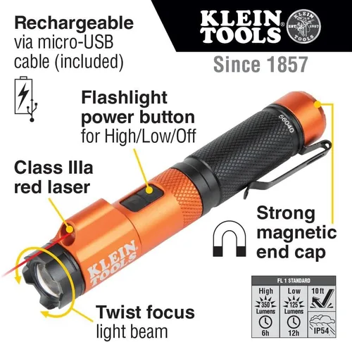 Vista 6 de Klein Tools Paquete de linterna LED recargable + linterna