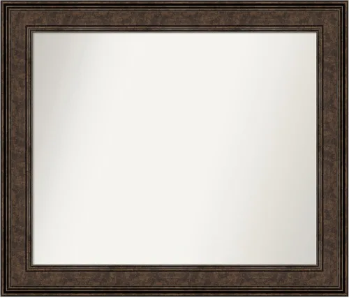 Vista 1087 de Amanti Art Espejo de pared personalizado no biselado (25 x 25 pulgadas), marco de bronce acentuado, varios tamaños personalizados, espejo de baño
