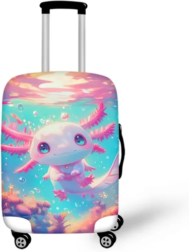 Vista 38 de COEQINE Funda para equipaje de viaje, protector de maleta, funda de equipaje lavable, tamaño S-XL (18-32 pulgadas), Blue Capy Bara Swim, L