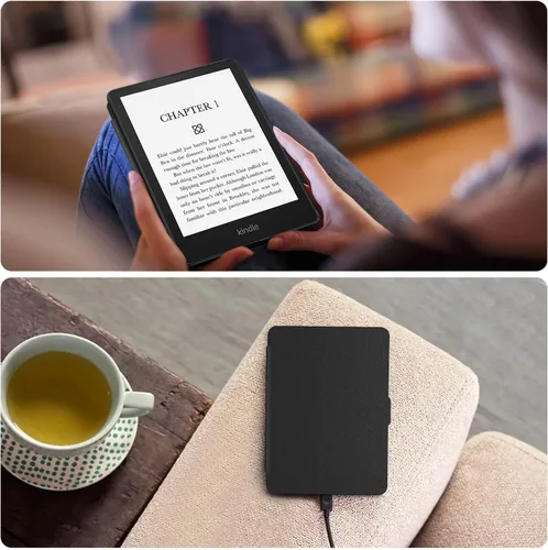 Vista 7 de Fintie Slimshell - Funda para Kindle Paperwhite 6.8 pulgadas (11ª generación-2021) y Kindle Paperwhite Signature Edition, liviana, de piel sintética